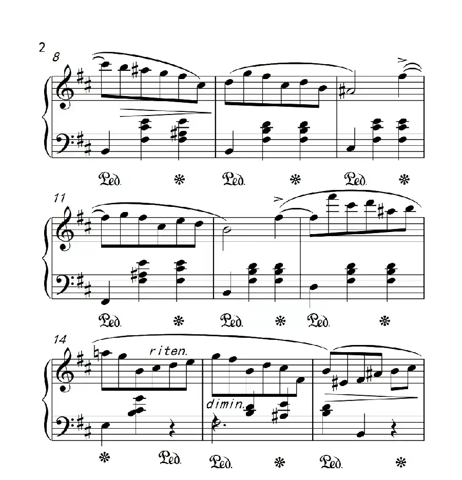 第六级 圆舞曲(中国音乐学院钢琴考级作品1~6级)