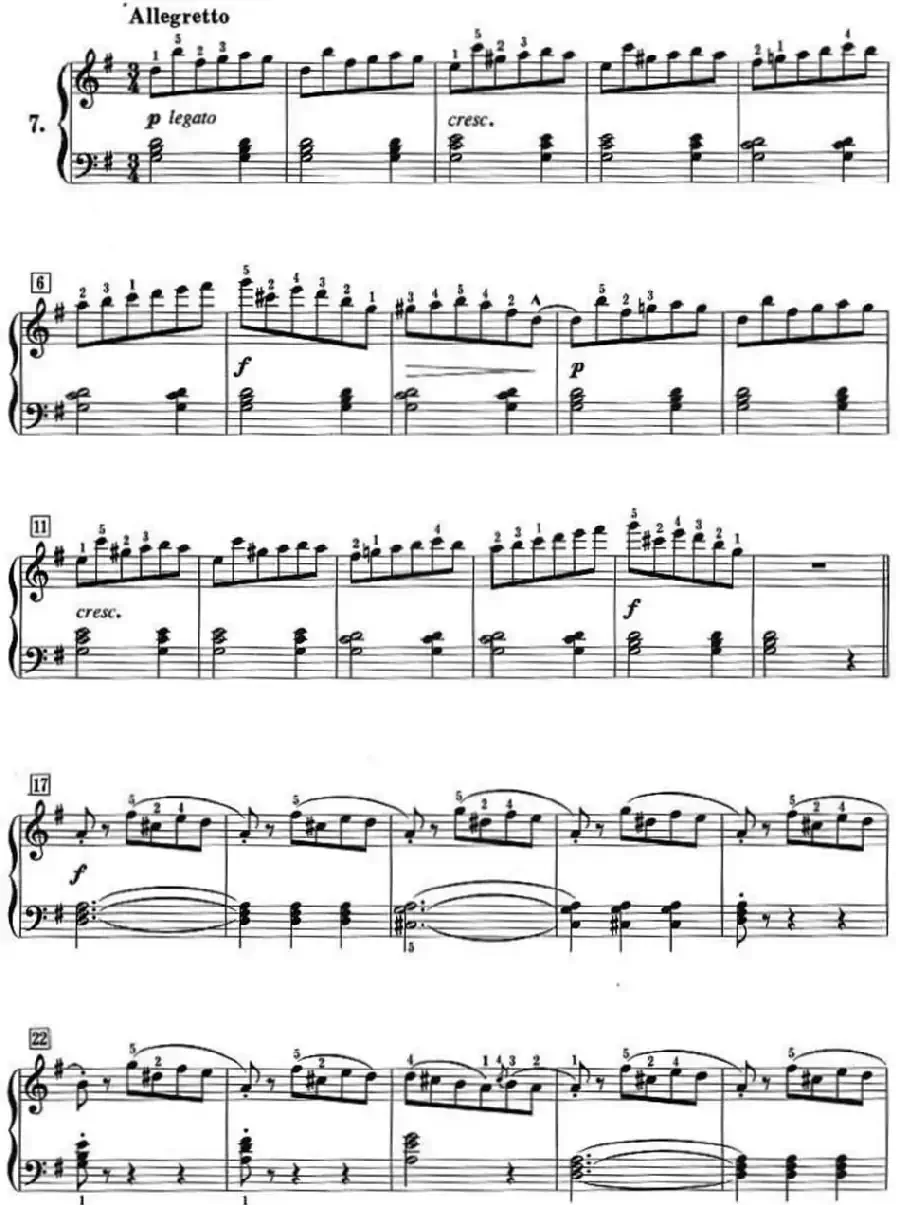 50首莱蒙钢琴练习曲 作品37（NO.7）