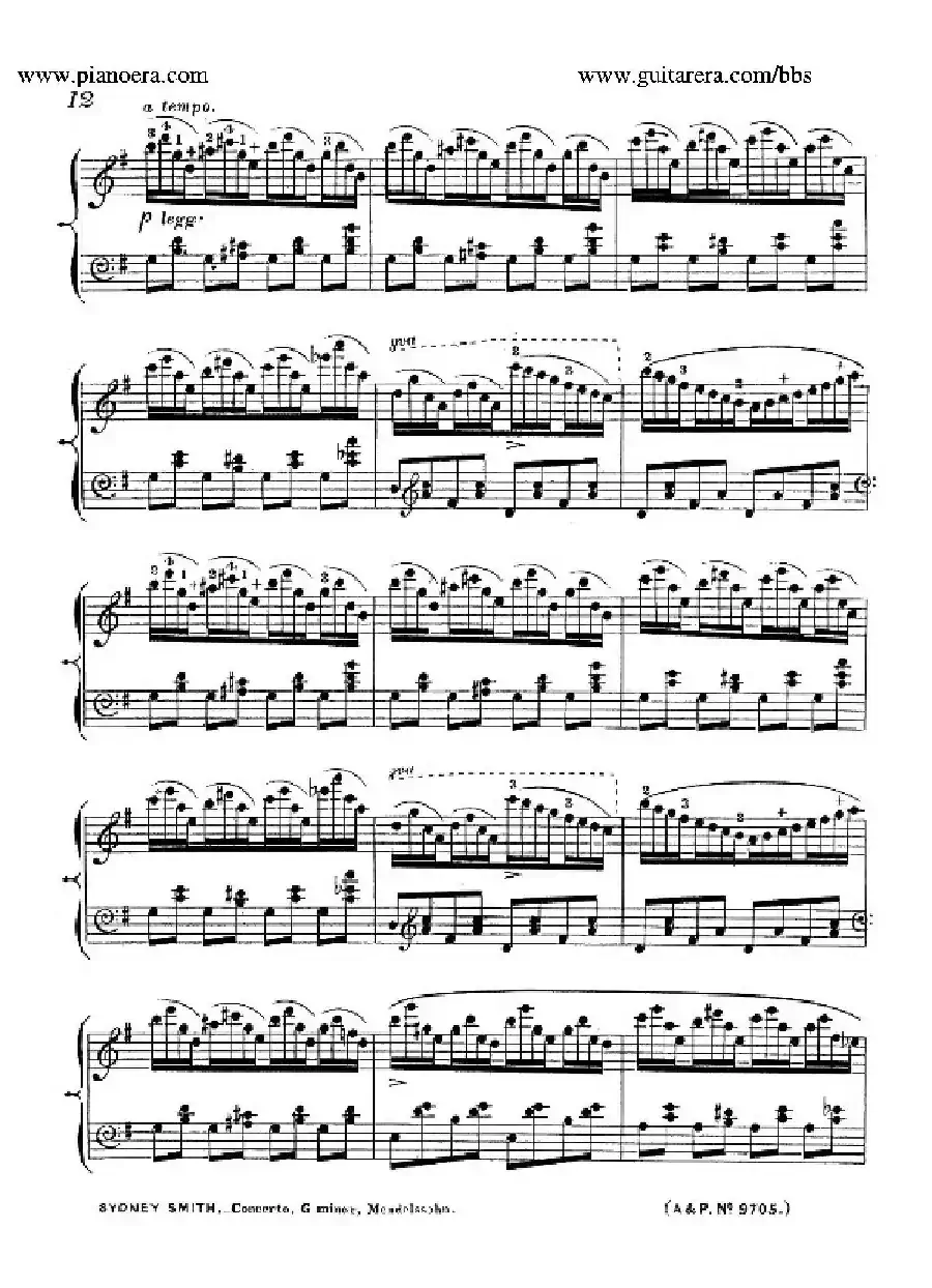 Piano Concerto No.1 in g Minor Op.25（g小调第一钢琴协奏曲·钢琴独奏）