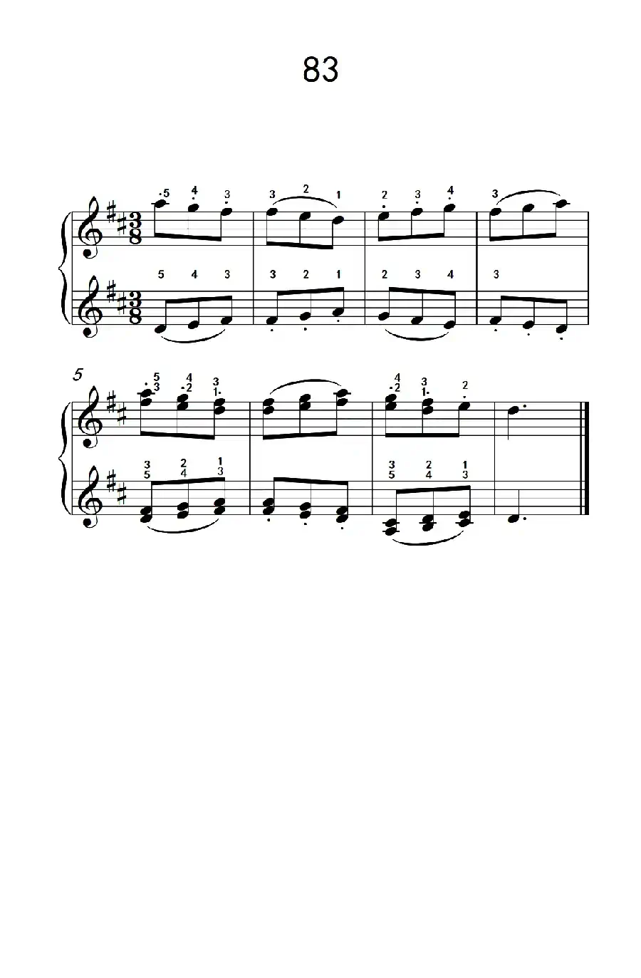两手不同奏法的练习 83(儿童钢琴手指练习 2)