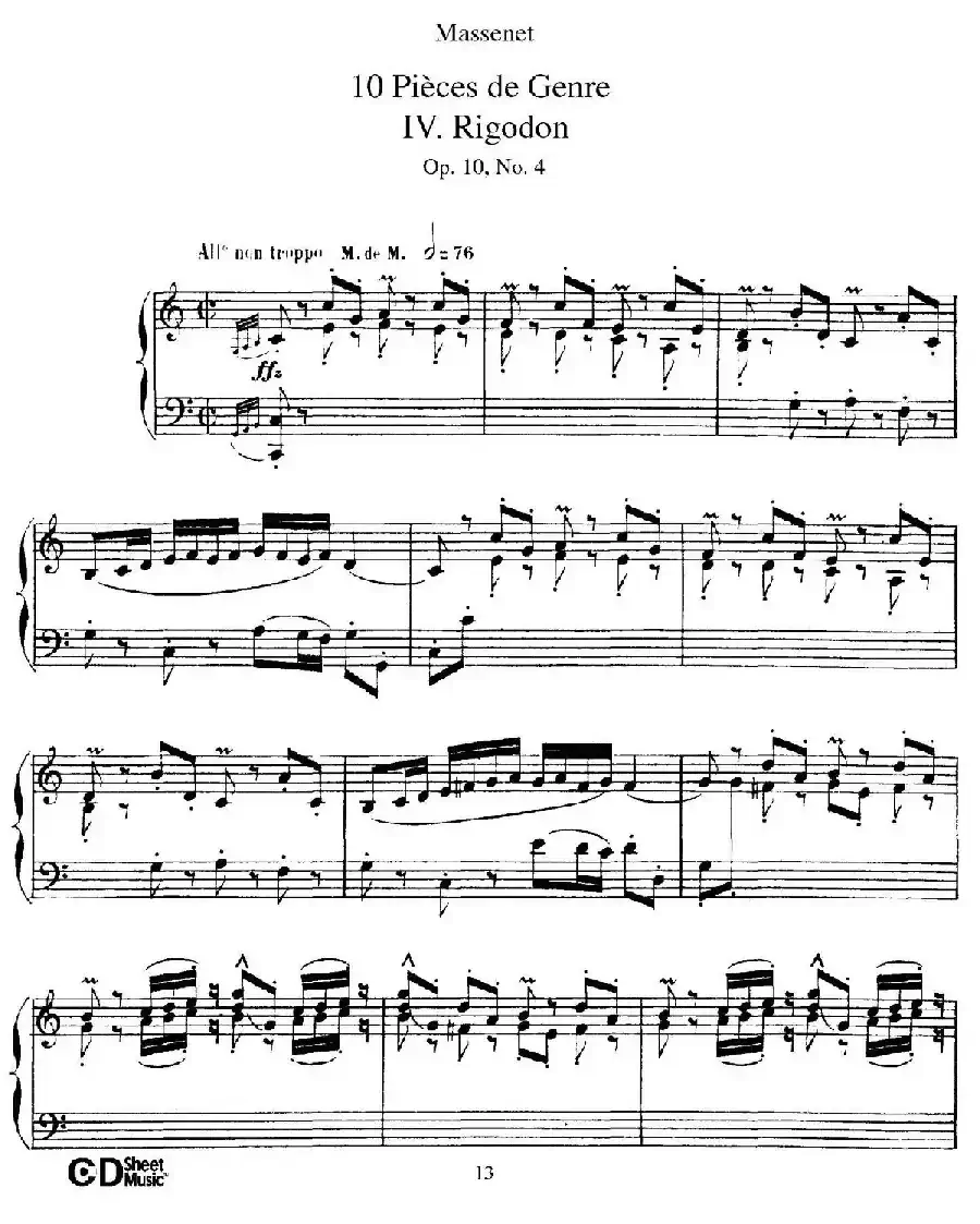 Dix Pièces de Genre Op.10（10首个性小品·Ⅳ）
