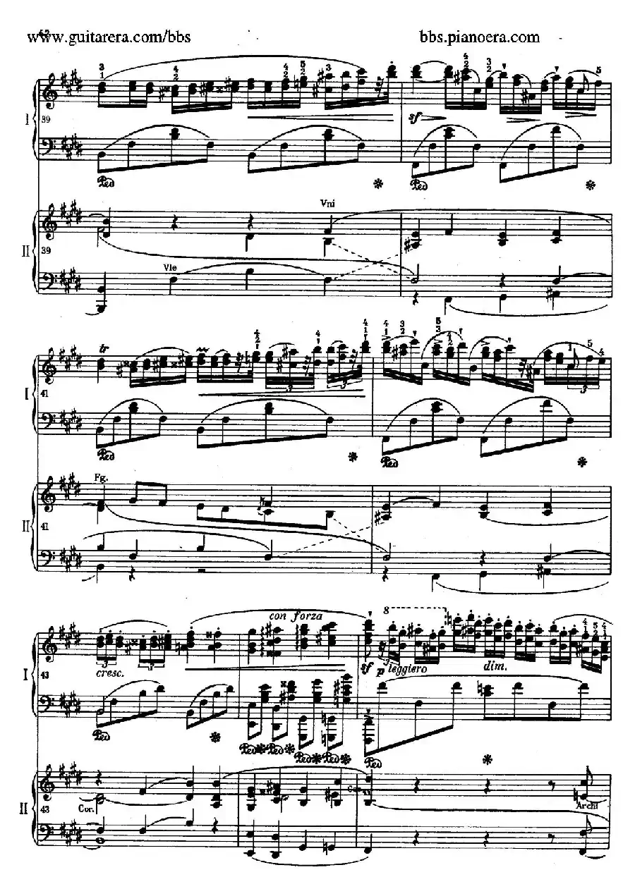 e小调第一钢琴协奏曲 Op.11（双钢琴版·第二乐章）