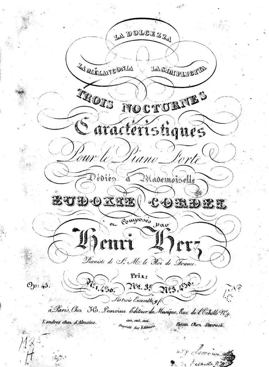 3 Nocturnes Caractéristiques Op·45（3首个性夜曲·1）