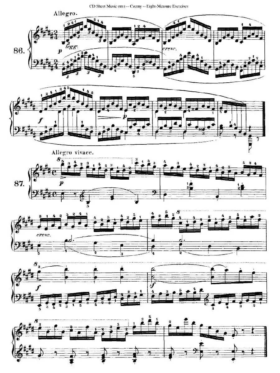 160 Eight- Measure Exercises.Op.821（车尔尼160首钢琴八小节练习曲（72——87））