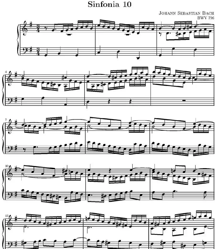 15首巴赫三部创意曲集(NO.10)