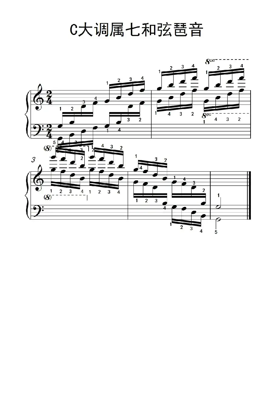 第九级1.C大调属七和弦琶音（中央音乐学院 钢琴（业余）考级教程 7-9级）