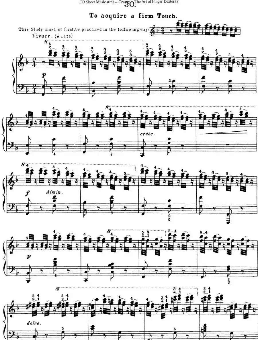 50首车尔尼Op.740钢琴手指灵巧技术练习曲（NO.30）