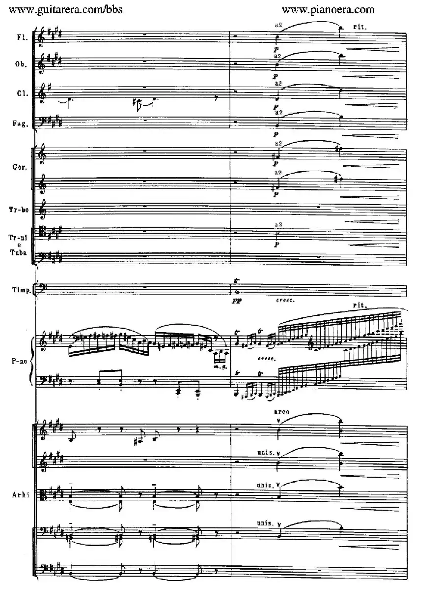 c小调第二钢琴协奏曲 Op.18（第二乐章总谱）