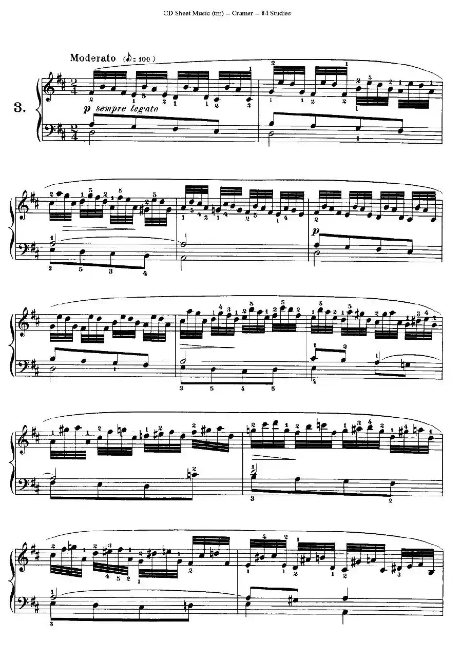 Cramer - 84 exercices（1—5）（克拉莫84首钢琴练习曲）