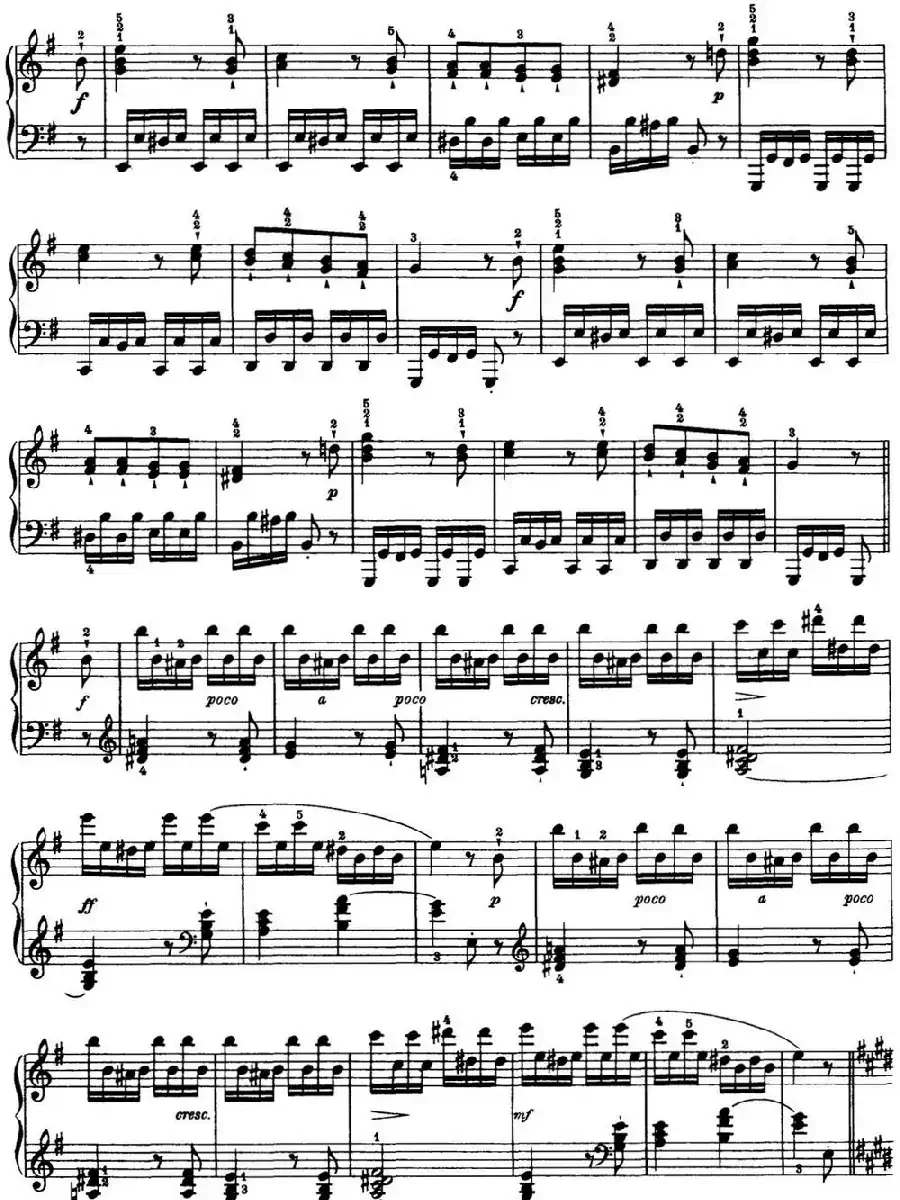 海顿 钢琴奏鸣曲 Hob XVI 31 in E major