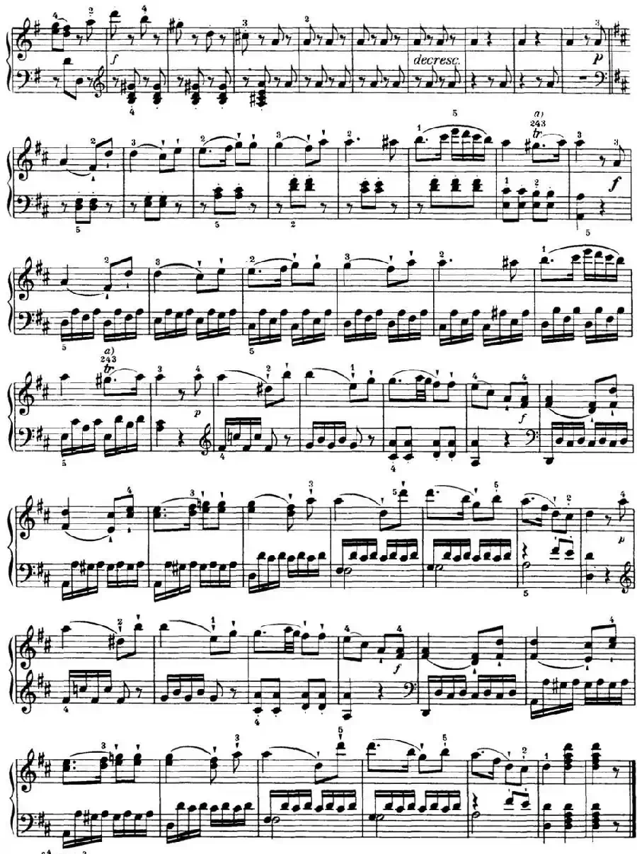 海顿 钢琴奏鸣曲 Hob XVI 37 in D major