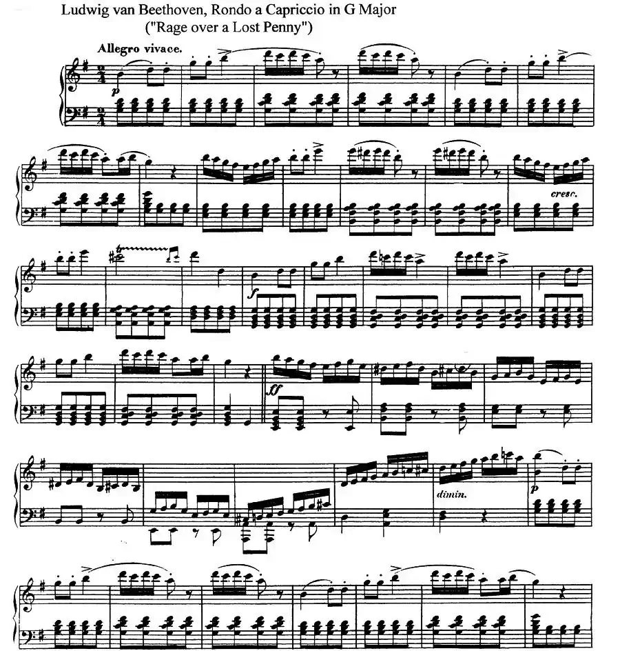 丢失一分钱的愤怒 Op.129