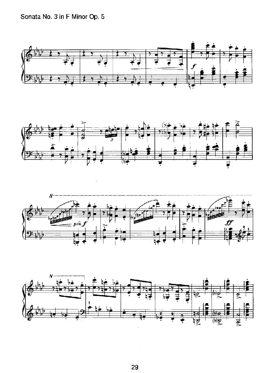 Piano Sonata No.3 in f Minor Op.5（f小调第三钢琴奏鸣曲）