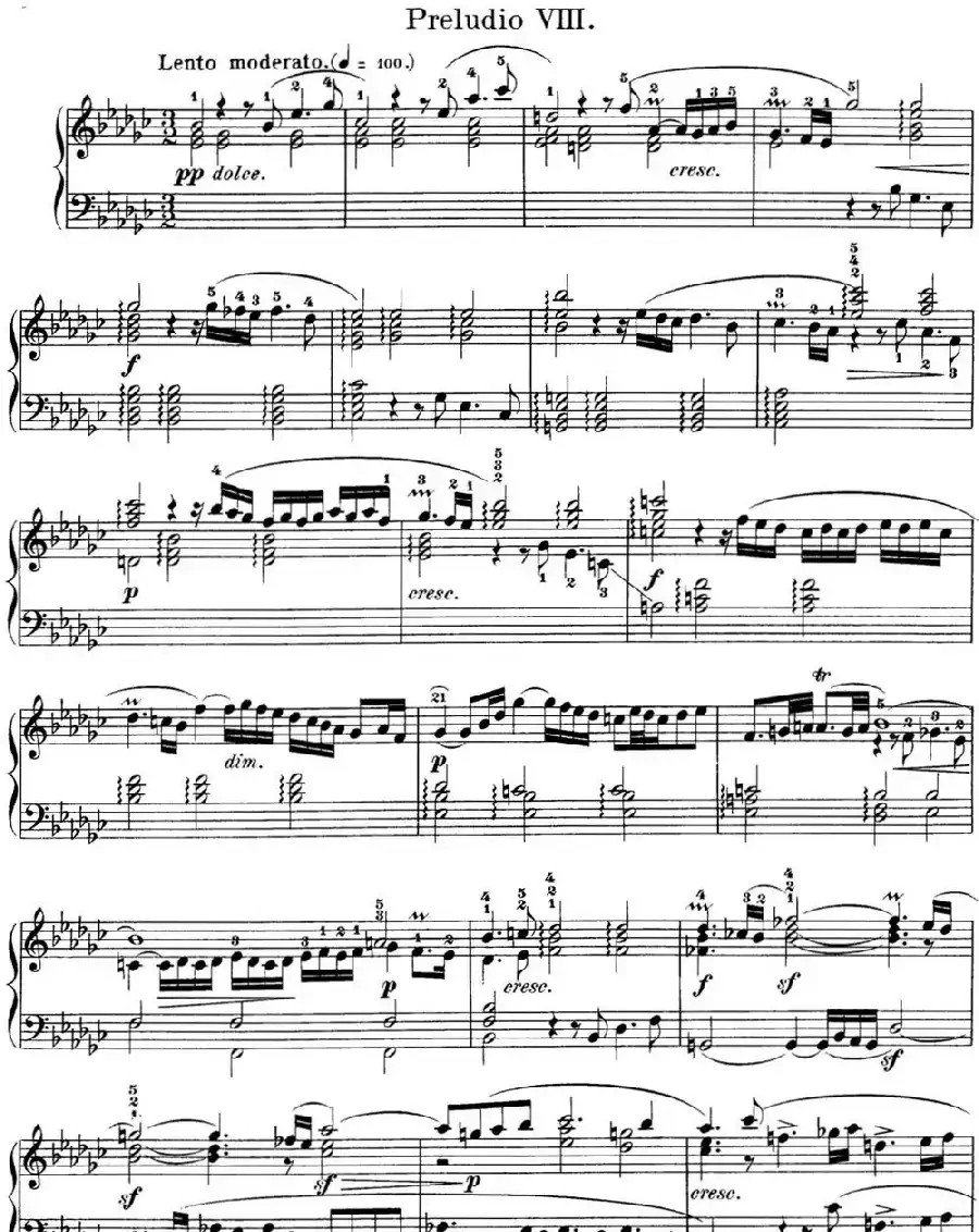 巴赫《平均律钢琴曲集·第一卷》之前奏曲（NO.8）