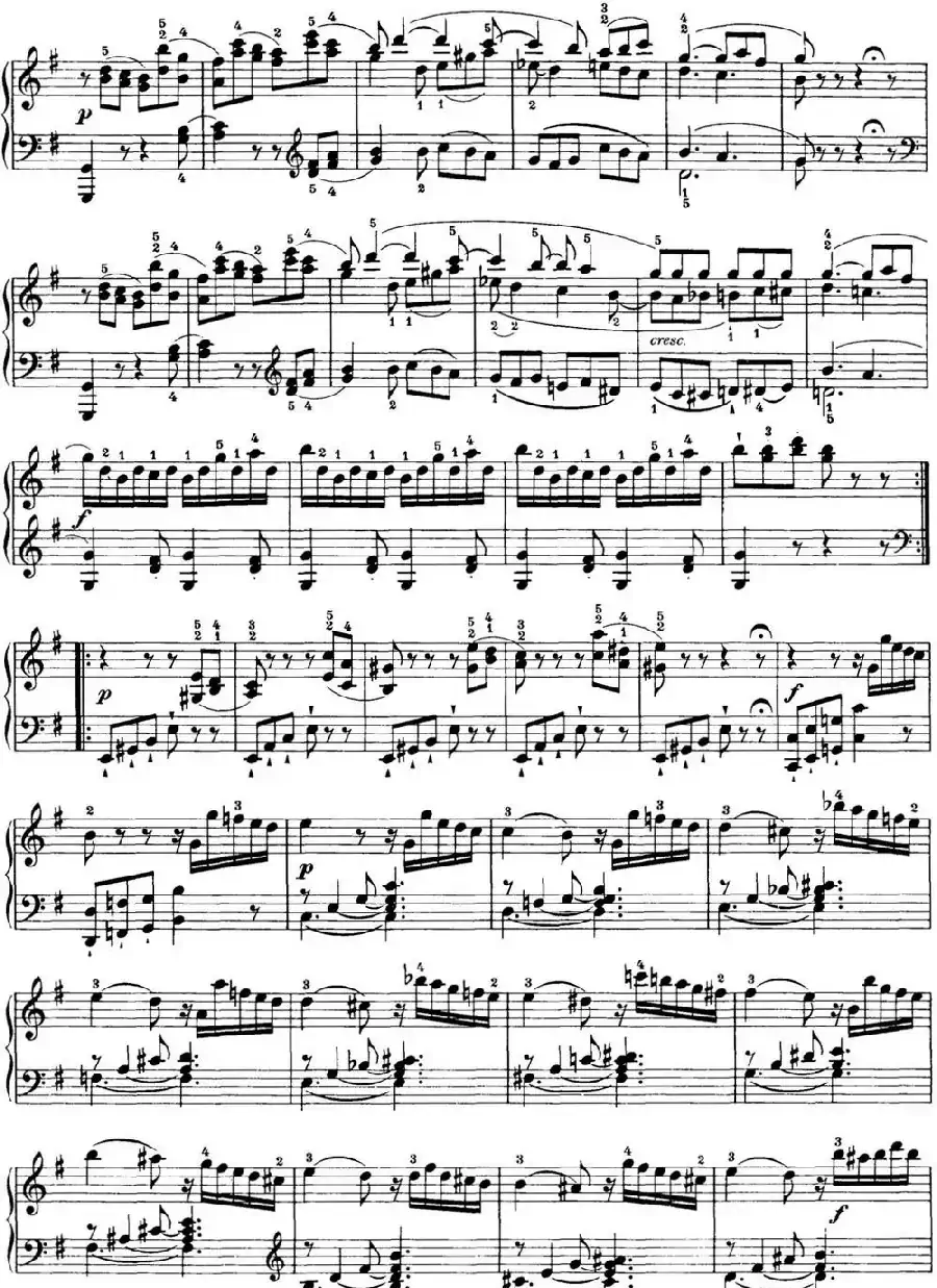 海顿 钢琴奏鸣曲 Hob XVI 34 in E minor