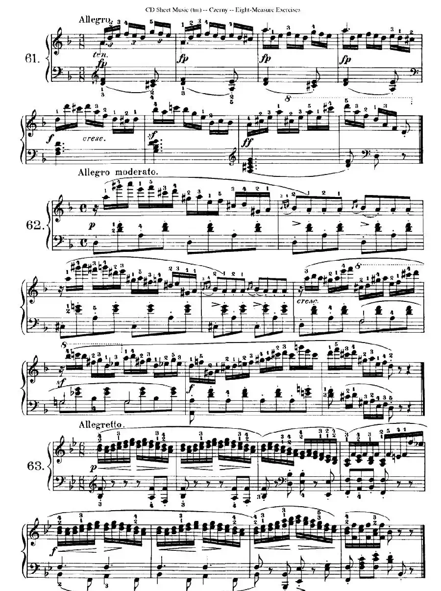 160 Eight- Measure Exercises.Op.821（车尔尼160首钢琴八小节练习曲（54——71））