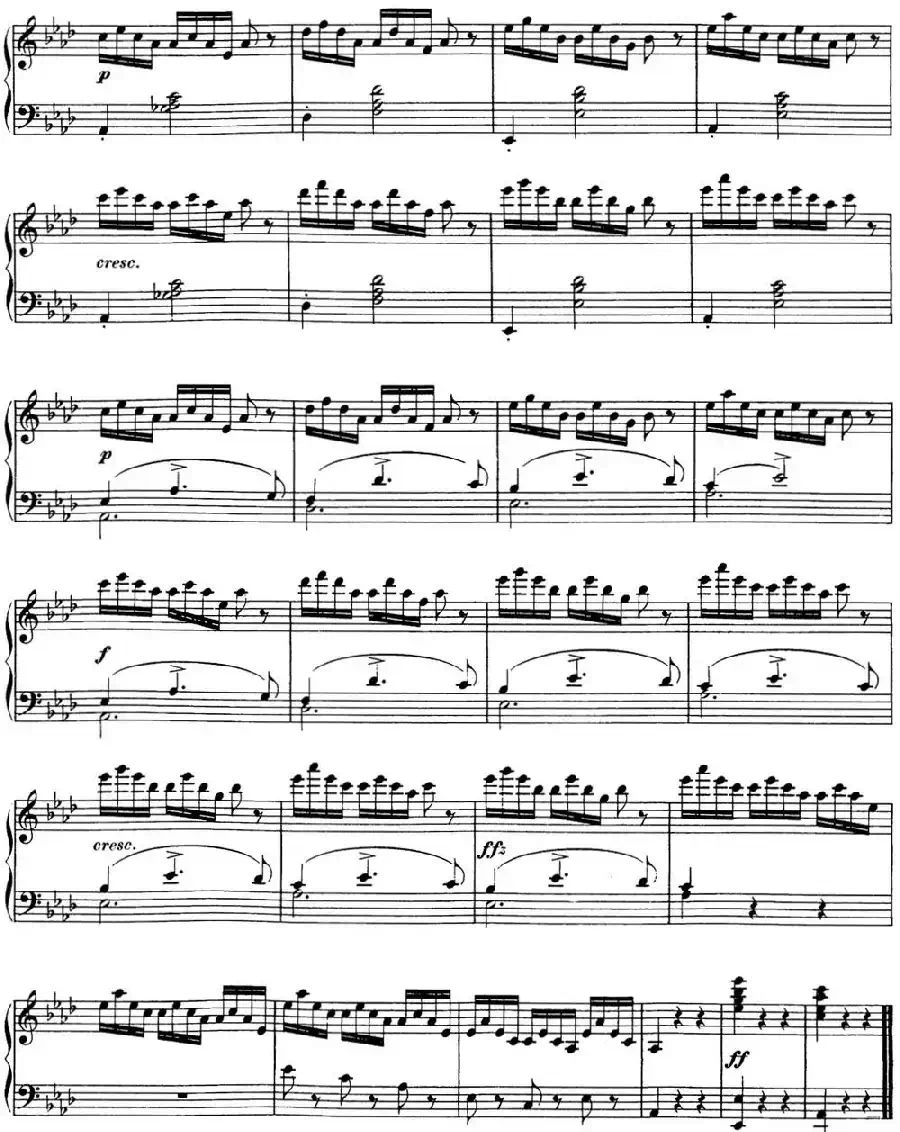 舒伯特降E大调即兴曲D.899，Op.90（NO.4）