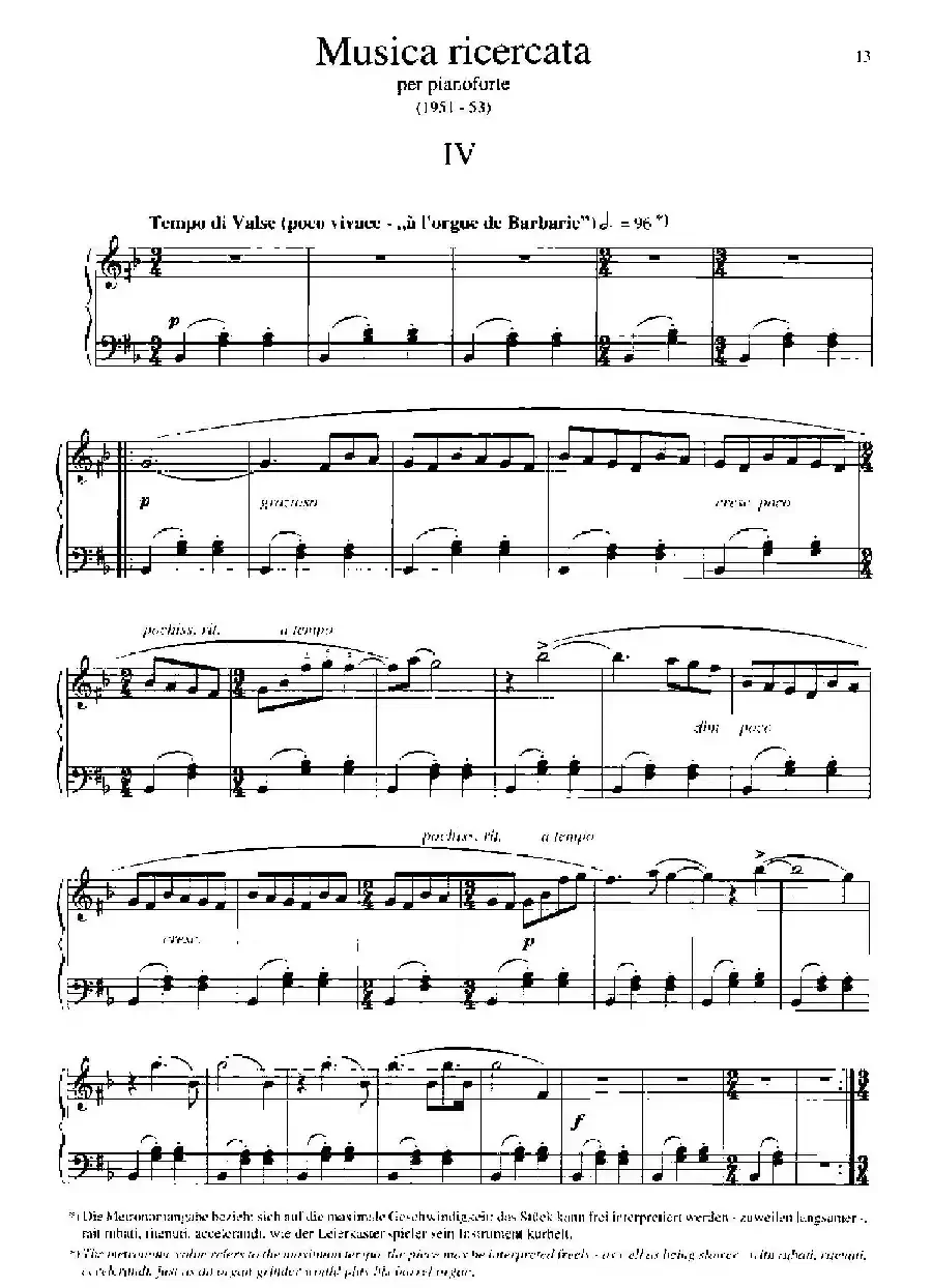 Musica Ricercata（音乐习作·4）