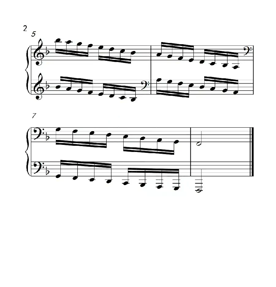 第四级 F大调音阶(中国音乐学院钢琴考级作品1~6级)