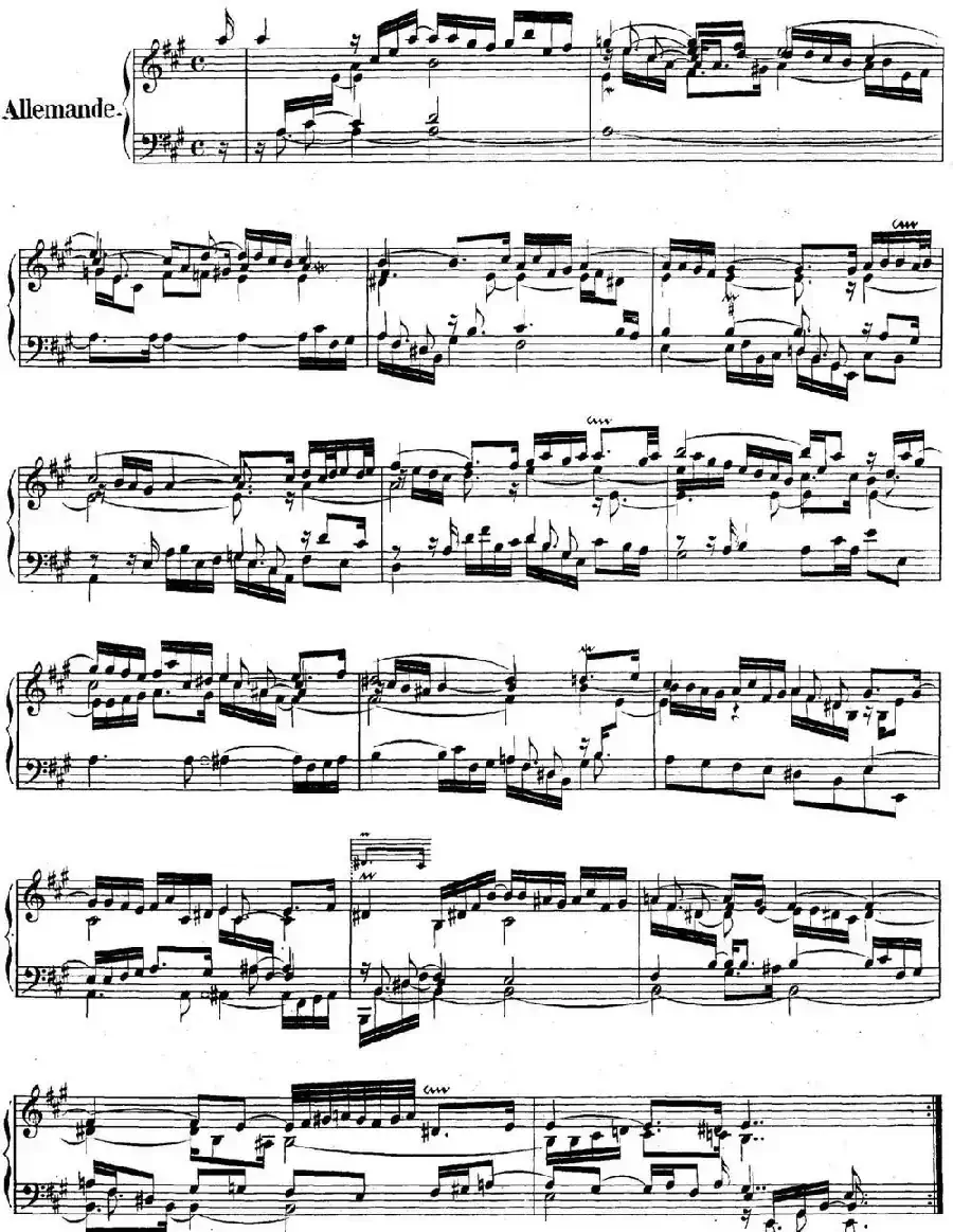 英国组曲No.1 巴赫 A大调 1st Suite BWV 806