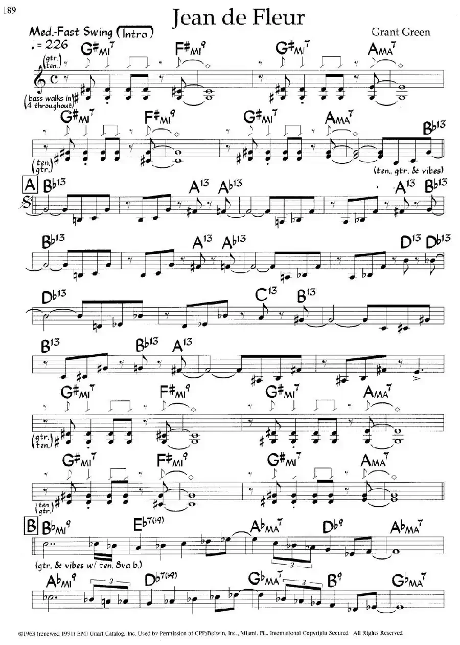 Jean de Fleur(爵士钢琴曲)