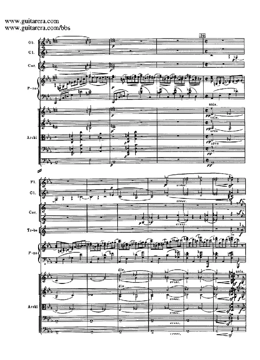 c小调第二钢琴协奏曲 Op.18（第三乐章总谱P1——12）