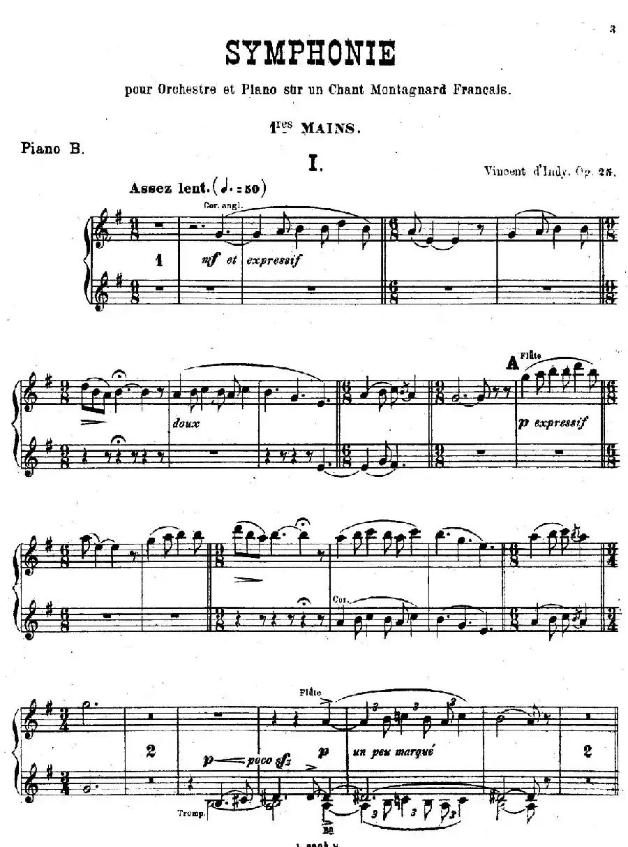 Symphony on a French Mountain Air Op.25（法国山歌交响曲·双钢琴·Ⅰ）