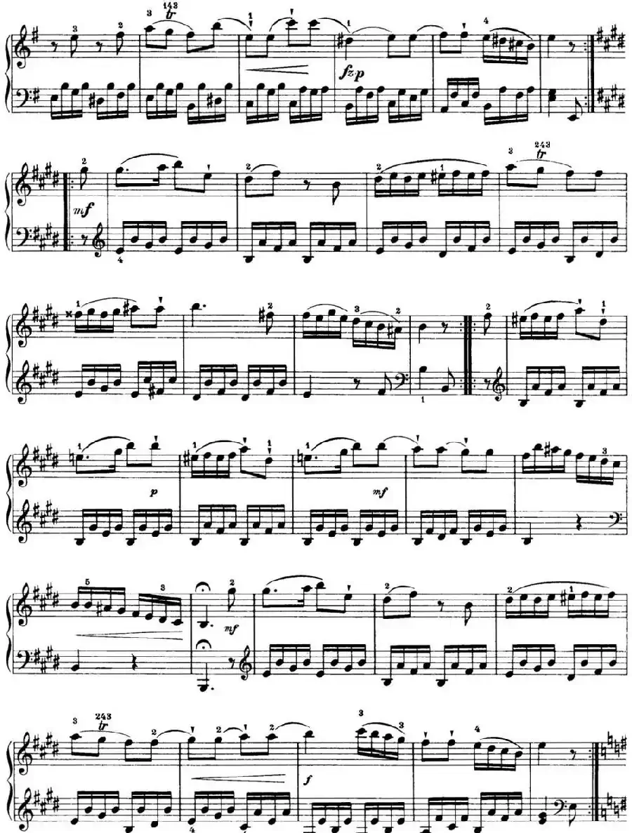 海顿 钢琴奏鸣曲 Hob XVI 34 in E minor