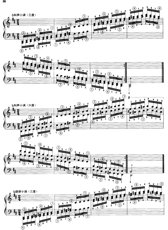 钢琴音阶练习：三度、六度同向四个八度