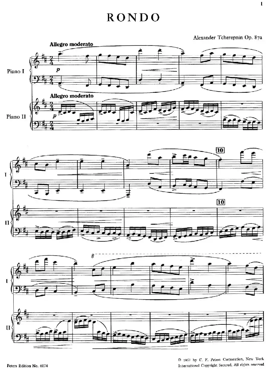 Rondo in D Major Op.87a（D大调回旋曲·双钢琴）