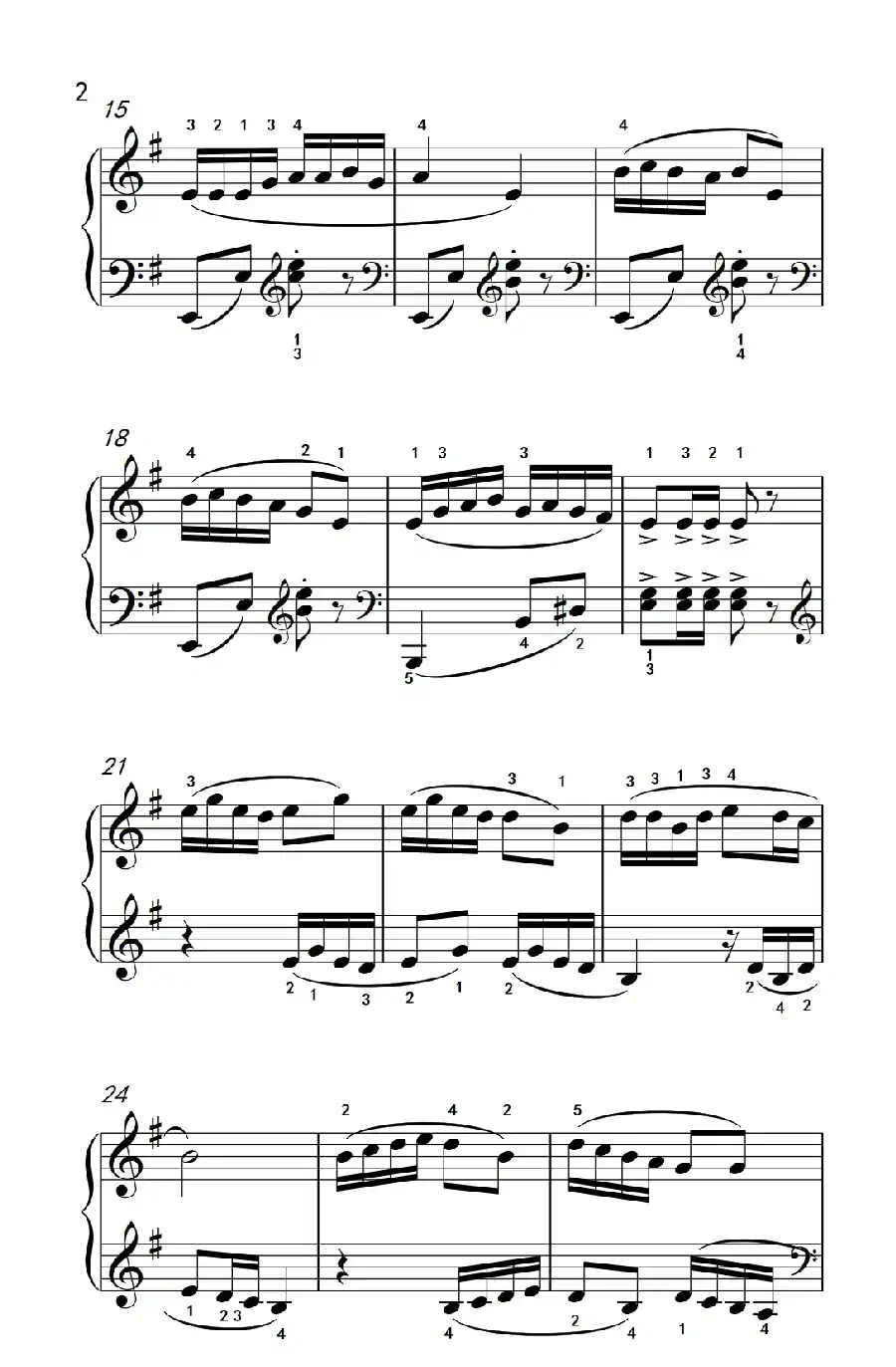 达坂城的姑娘（约翰·汤普森 成人钢琴教程 第二册）