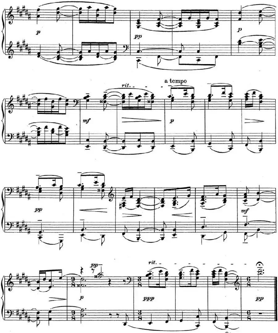 拉赫玛尼诺夫 钢琴前奏曲22 B大调 Op.32 No.11