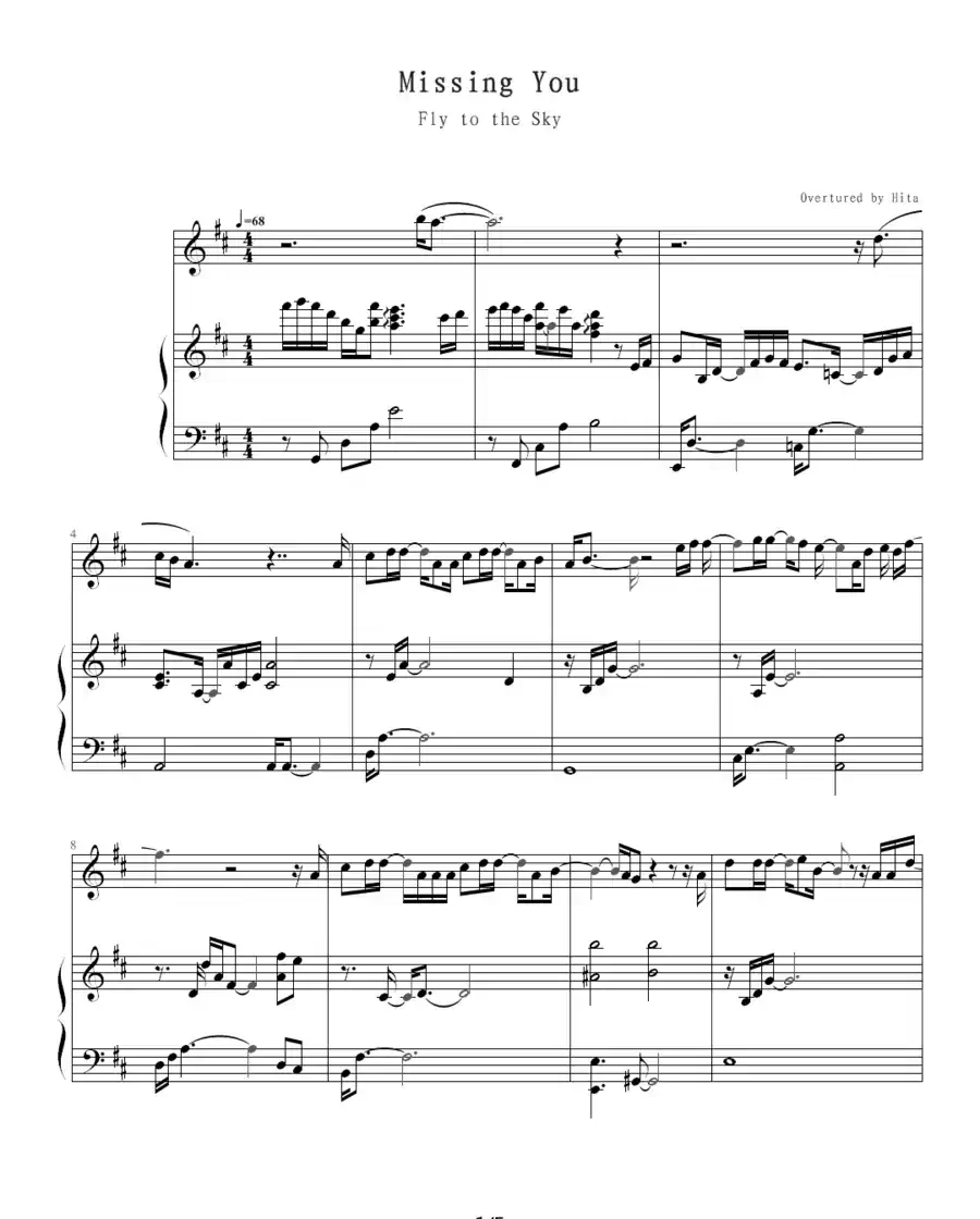 Missing You（钢琴伴奏谱）