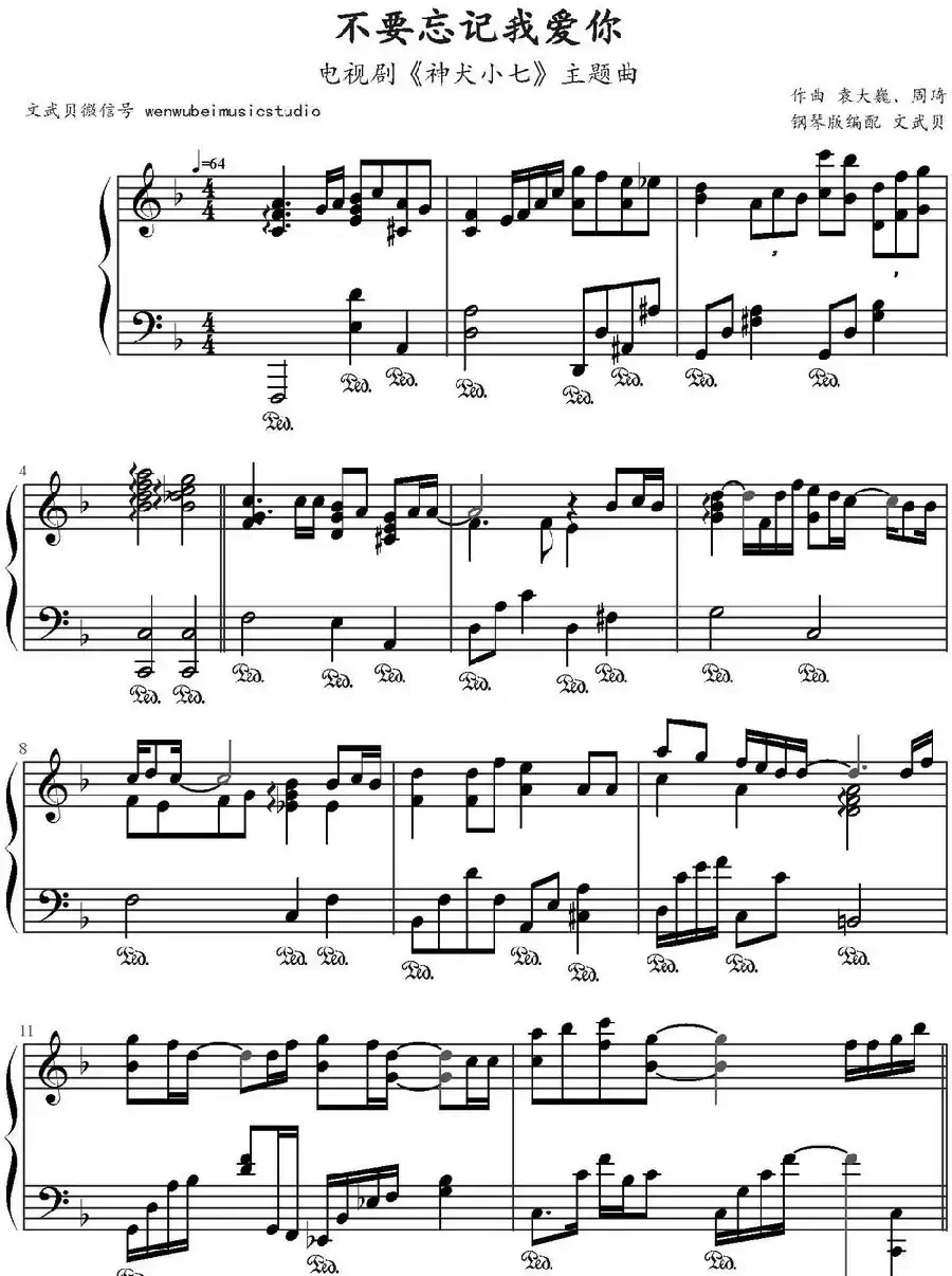 不要忘记我爱你(电视剧《神犬小七》主题曲)