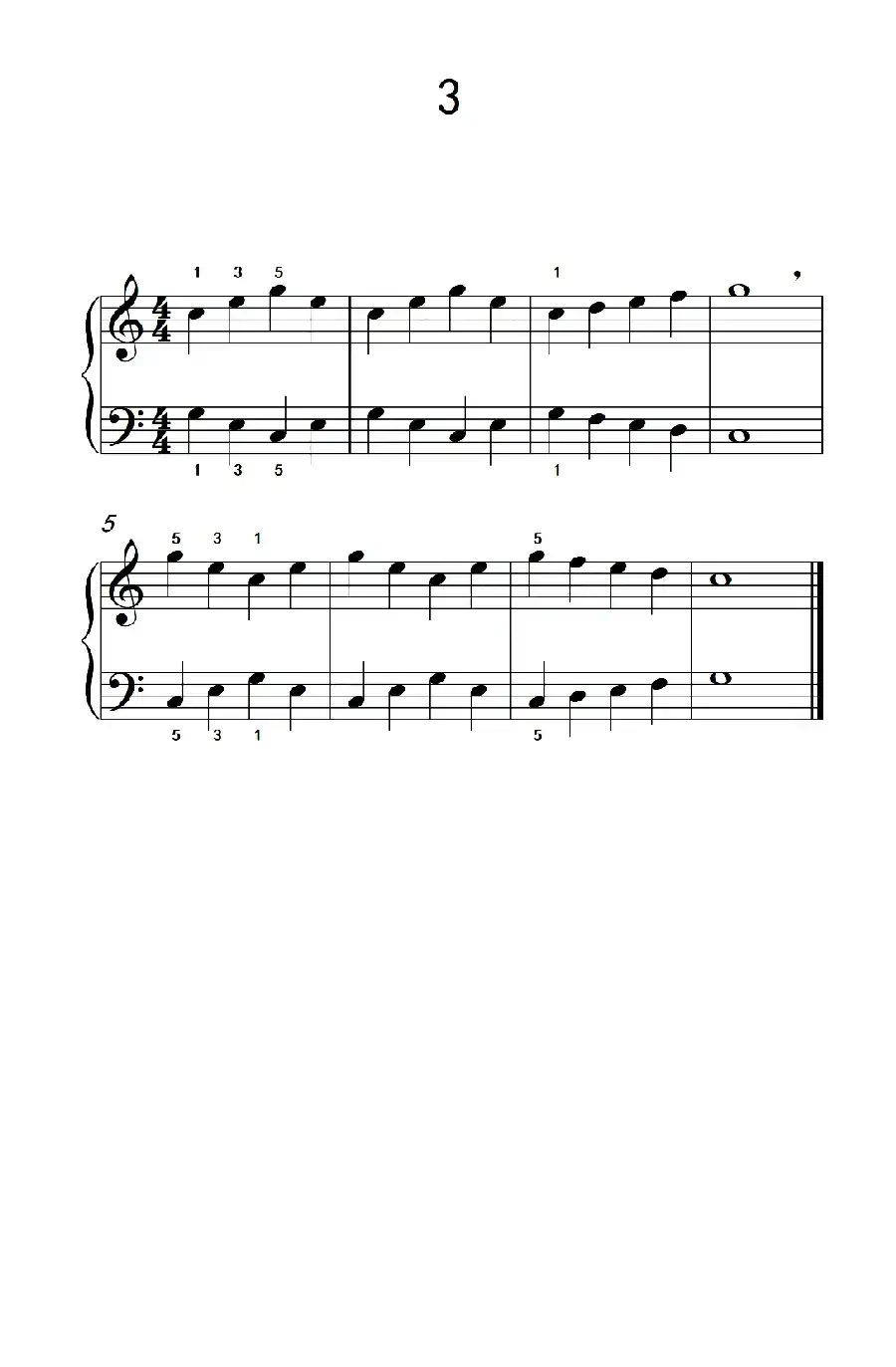 一.非连音练习3（儿童钢琴手指练习 1）