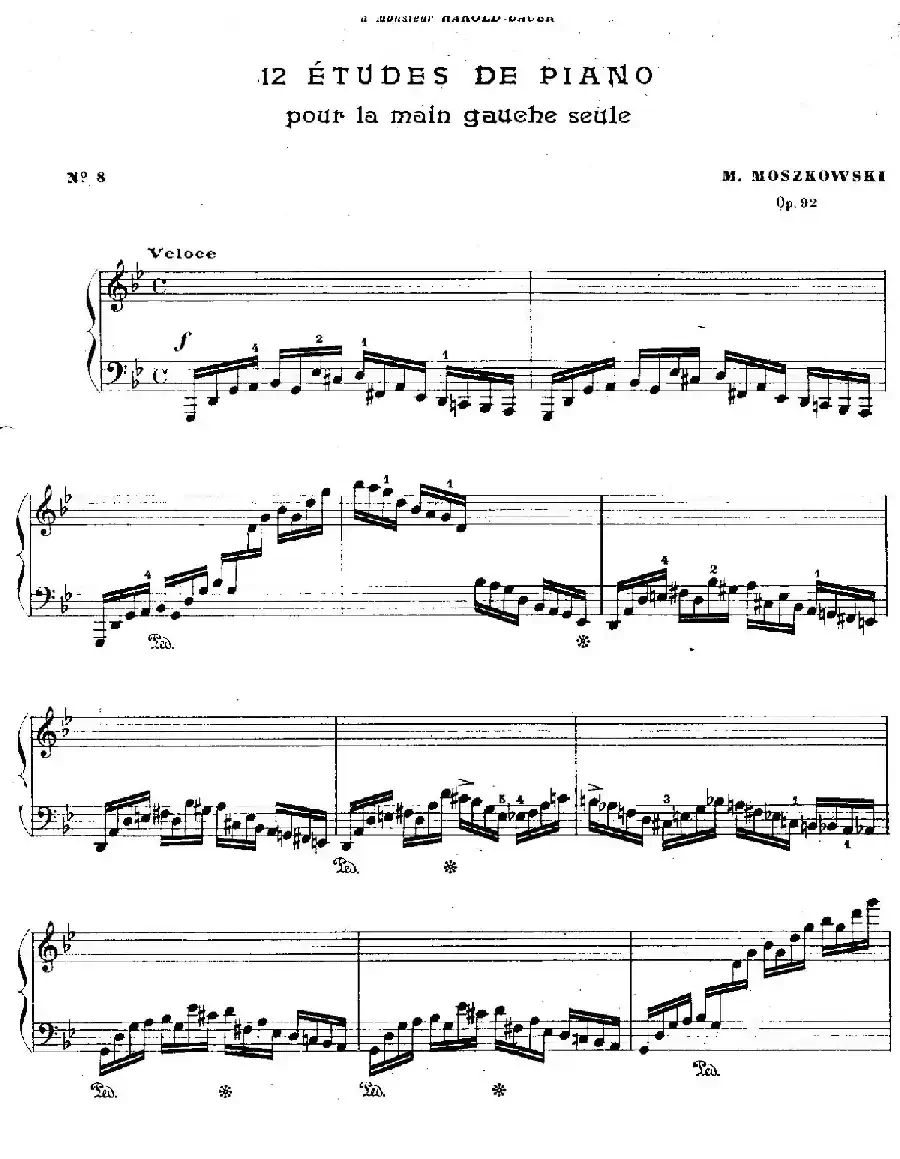 12 Etudes For The Left Hand Op.92 No.8（12首为左手而作的钢琴练习曲）