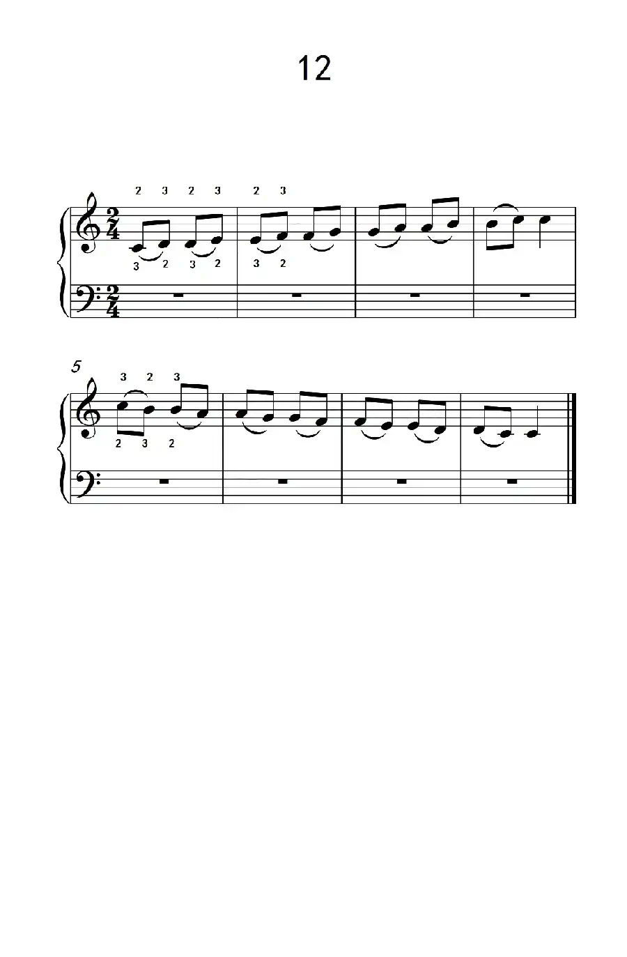 连音练习 12(儿童钢琴手指练习 2)