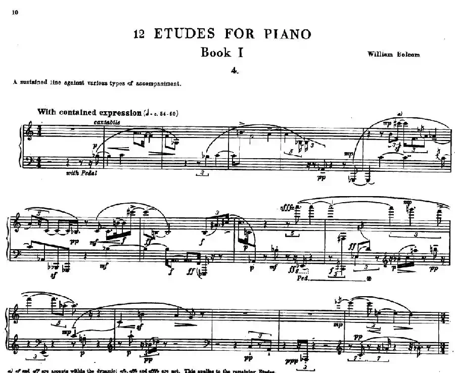 12 Etudes for Piano（博尔科姆12首钢琴练习曲·4）