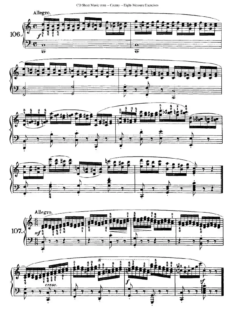 160 Eight- Measure Exercises.Op.821（车尔尼160首钢琴八小节练习曲（104——121））