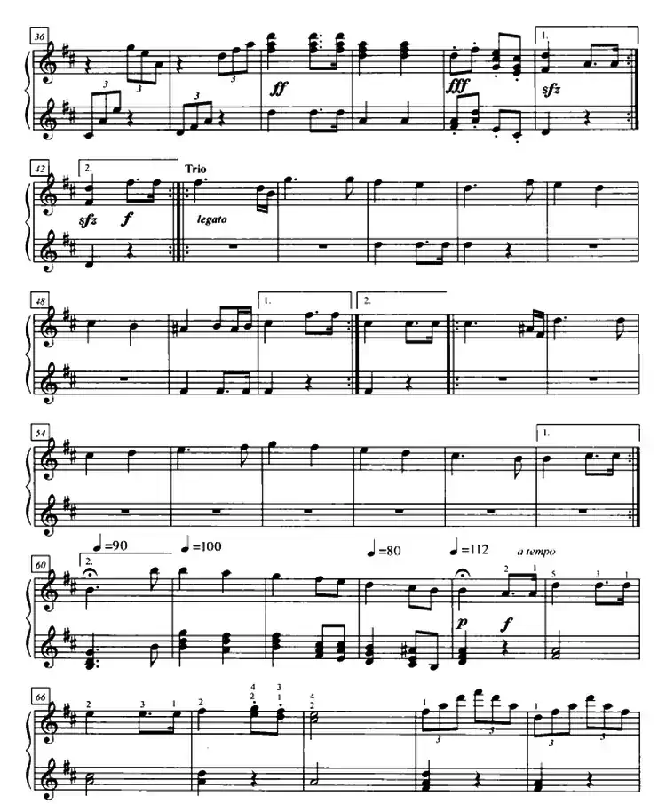 D大调小步舞曲（四手联弹第一钢琴）