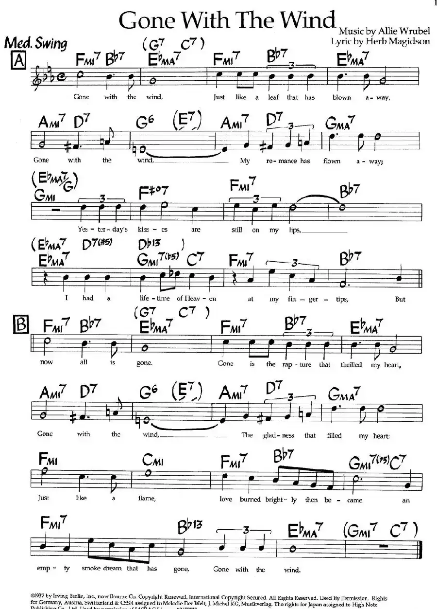 Gone With The Wind（爵士钢琴曲）