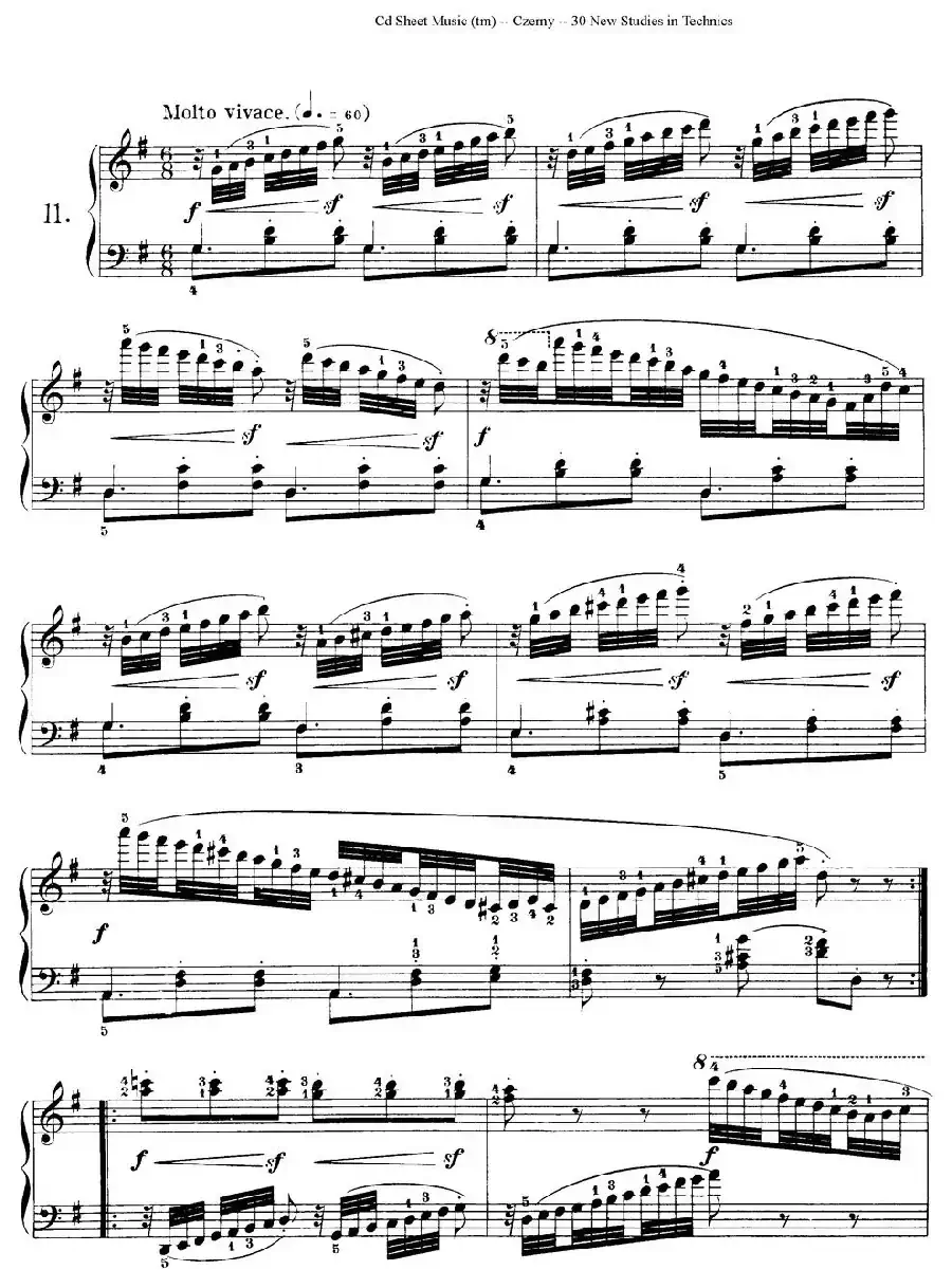 Czerny - 30 New Studies - 11（车尔尼Op849 - 30首练习曲）