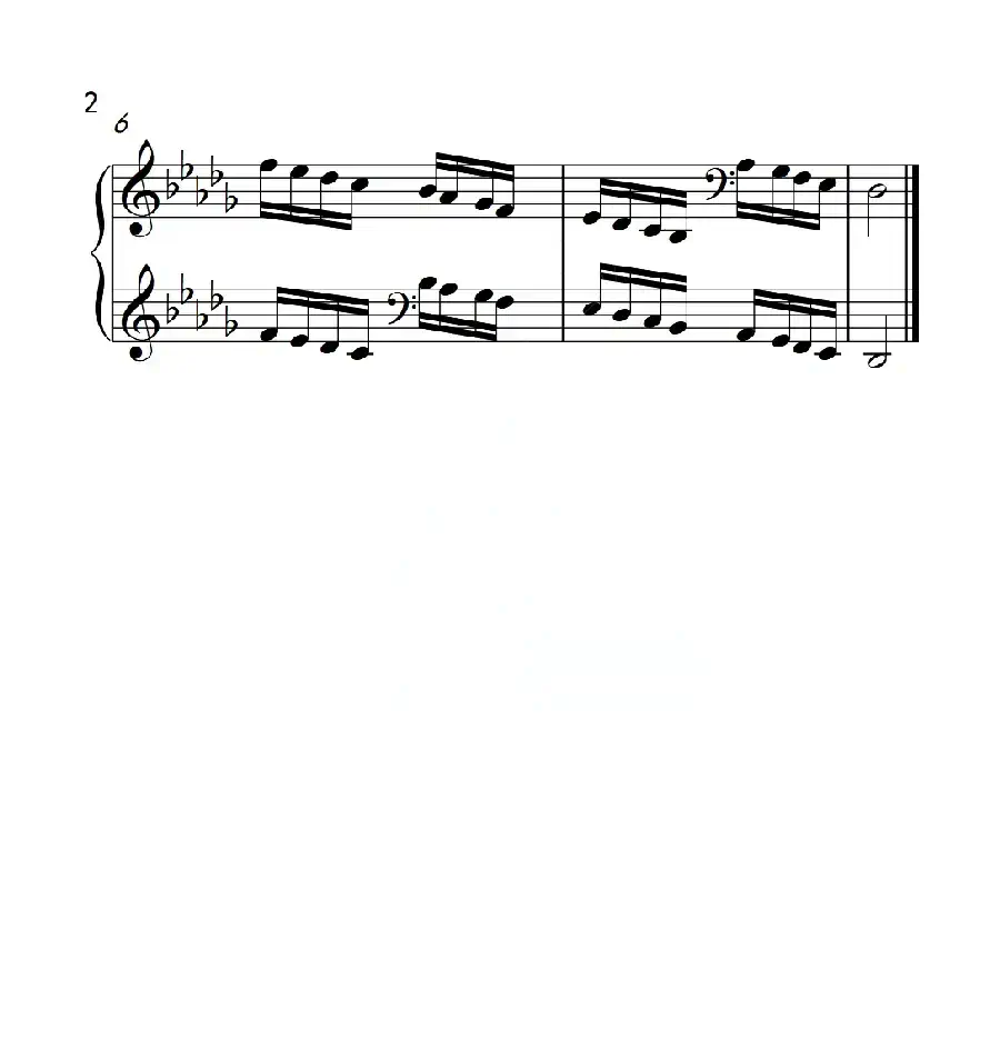 第六级 降D大调音阶(中国音乐学院钢琴考级作品1~6级)