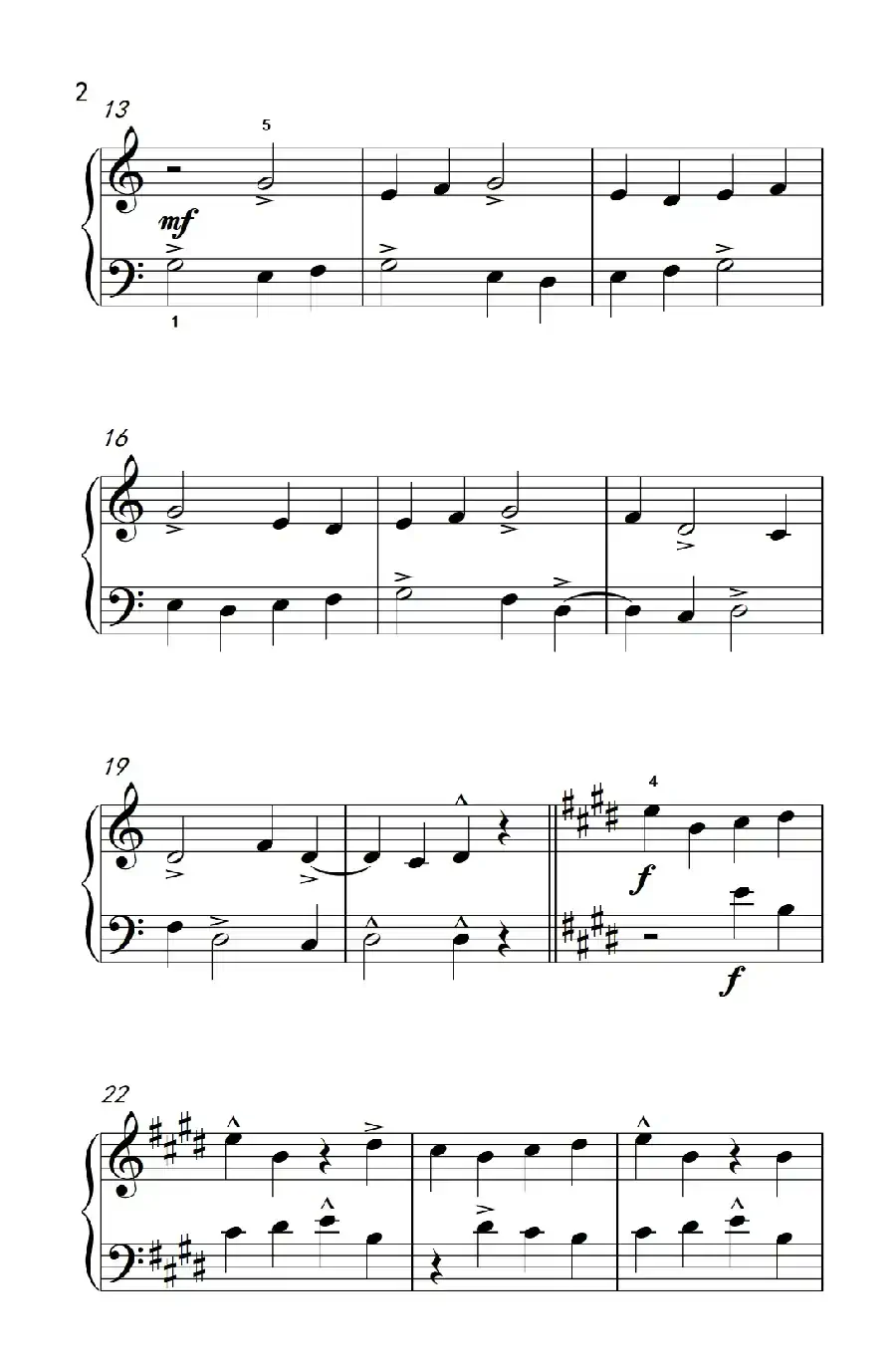 重音（巴托克 小宇宙 钢琴教程 2）