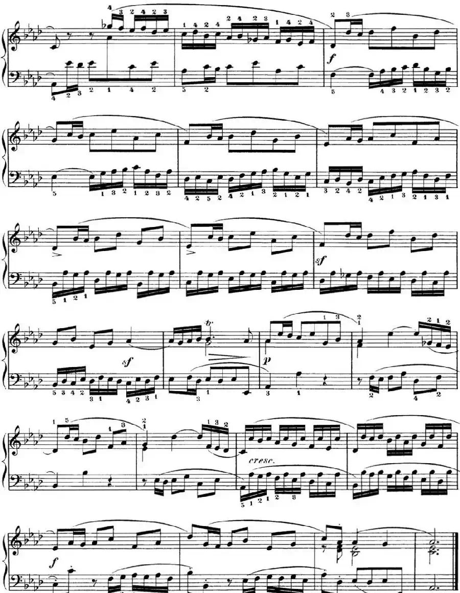 巴赫《平均律钢琴曲集·第一卷》之前奏曲（NO.17）