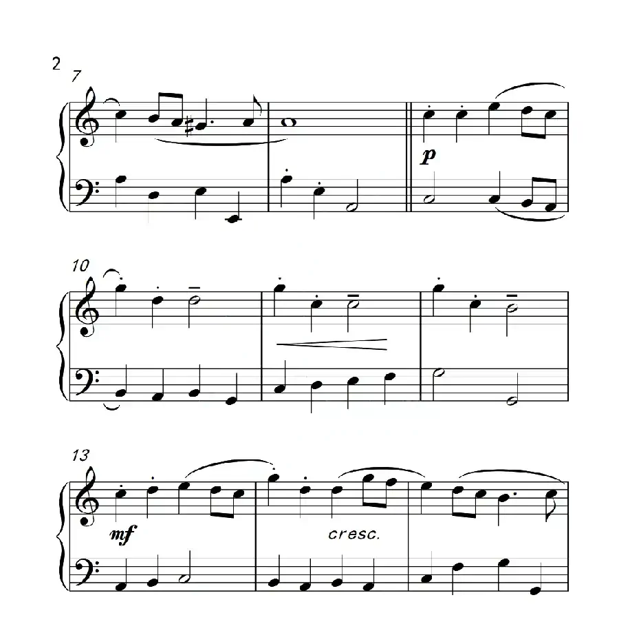 第二级B组 前奏曲(中国音乐学院钢琴考级作品1~6级)