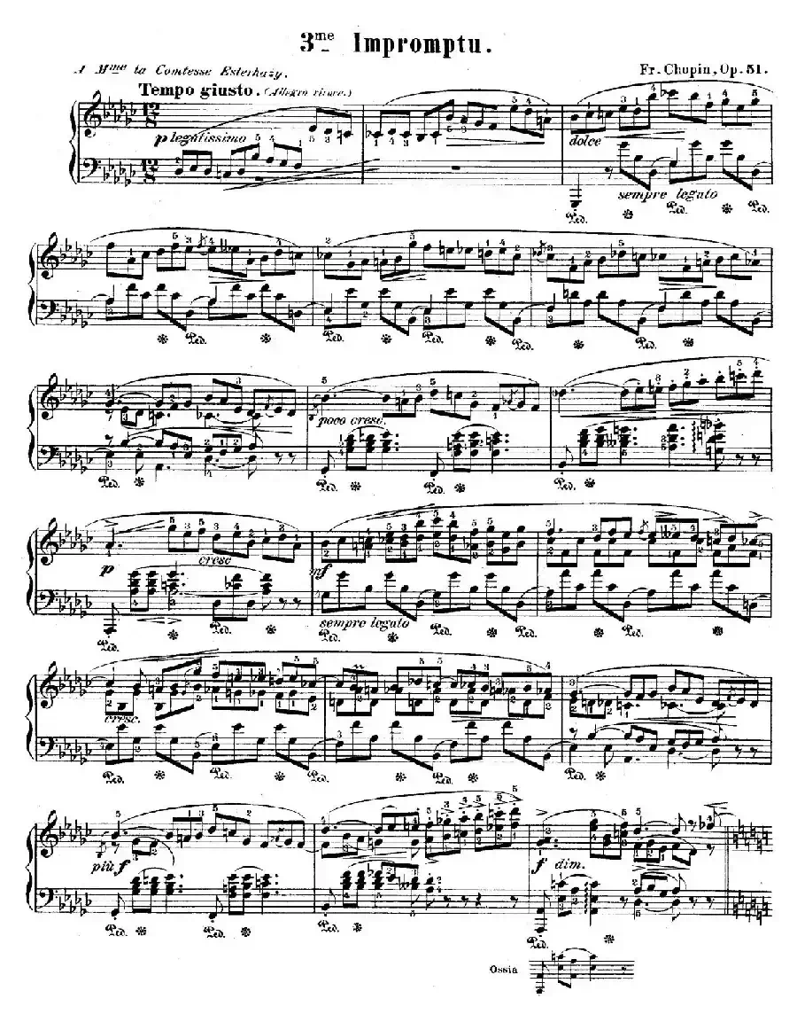 Impromptu No.3 in G-flat Major Op.51（降G大调第三即兴曲）