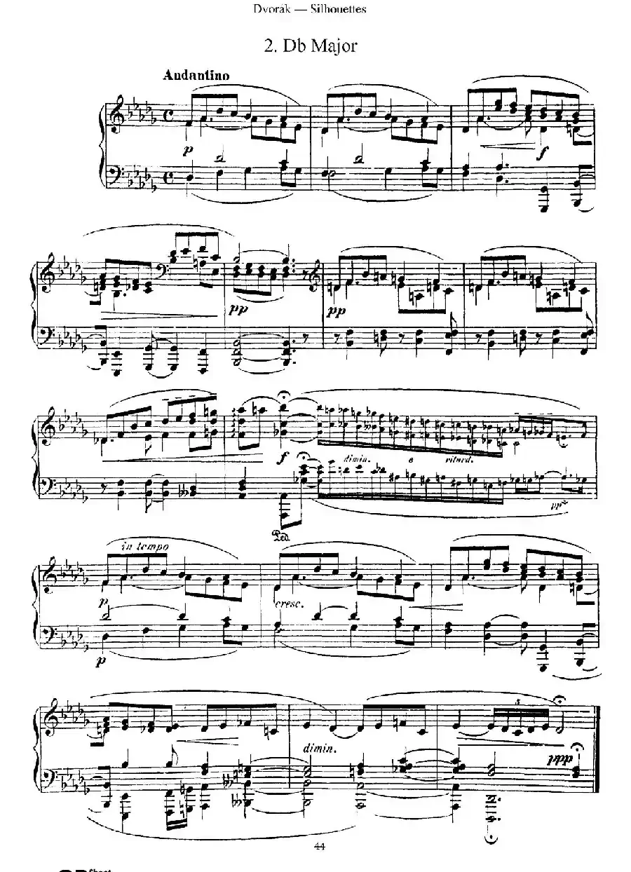12 Silhouettes Op.8（12首剪影·2）