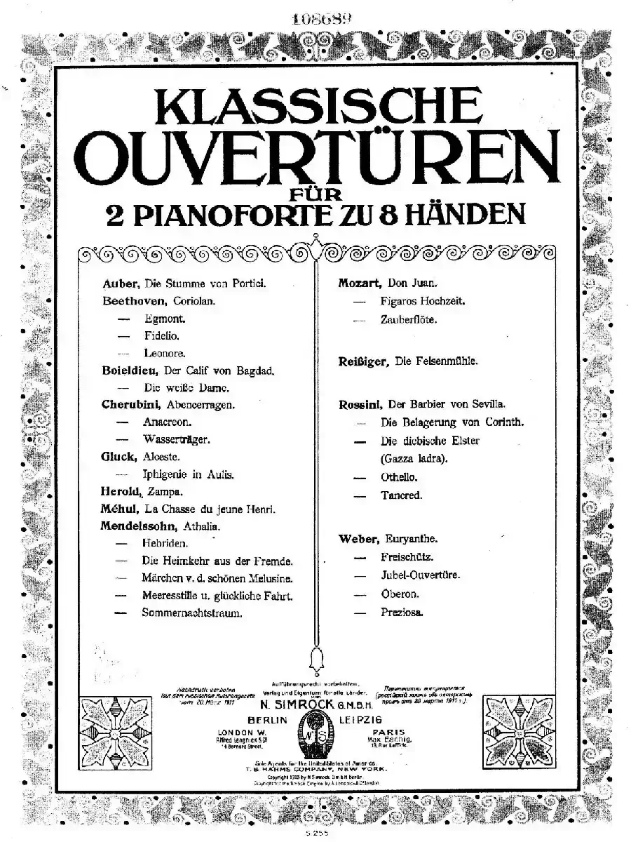 Ein Sommernachtstraum Overture Op.21（仲夏夜之梦序曲·八手联弹版）