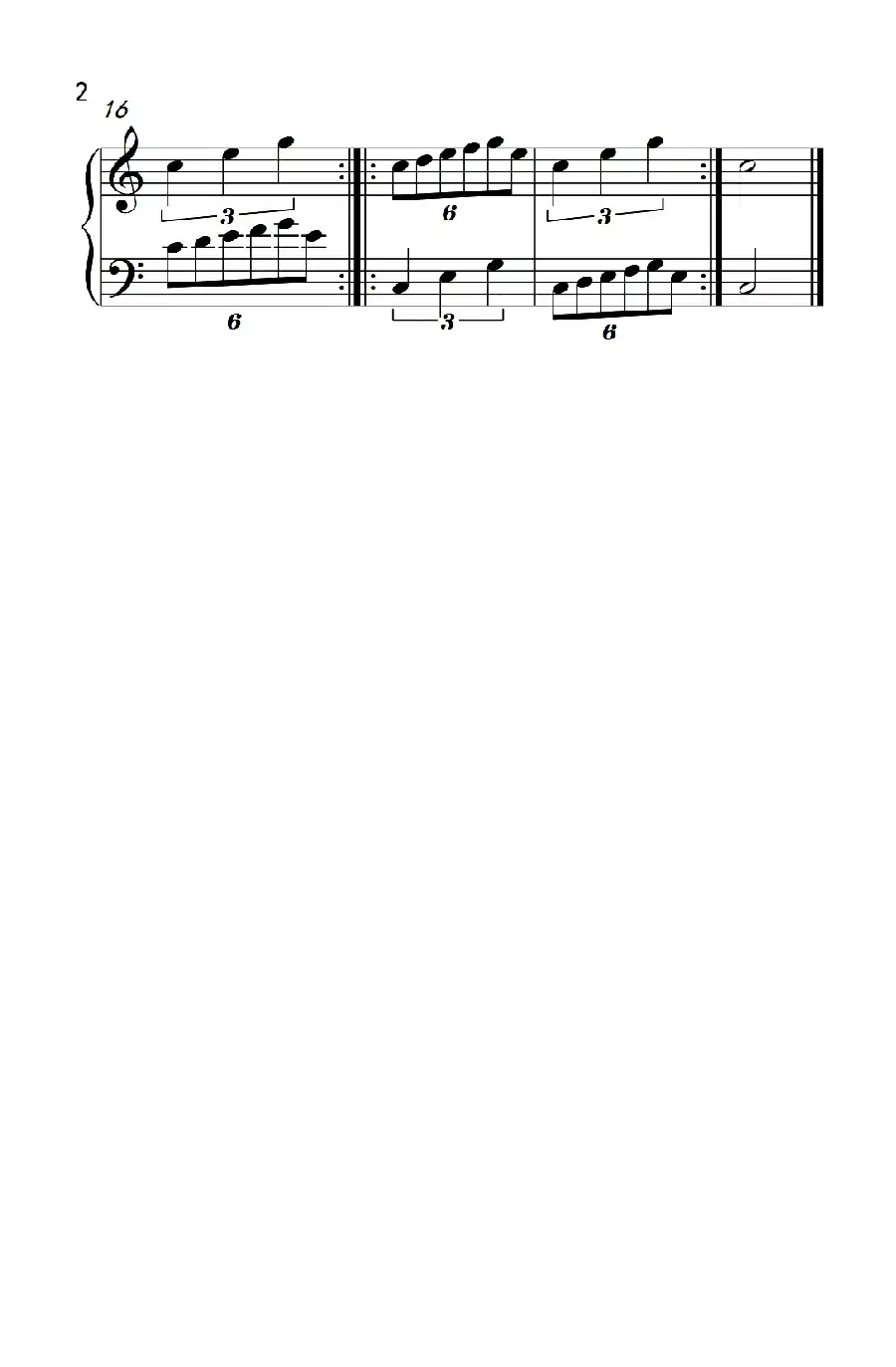 两手不同节奏的练习 94(儿童钢琴手指练习 2)